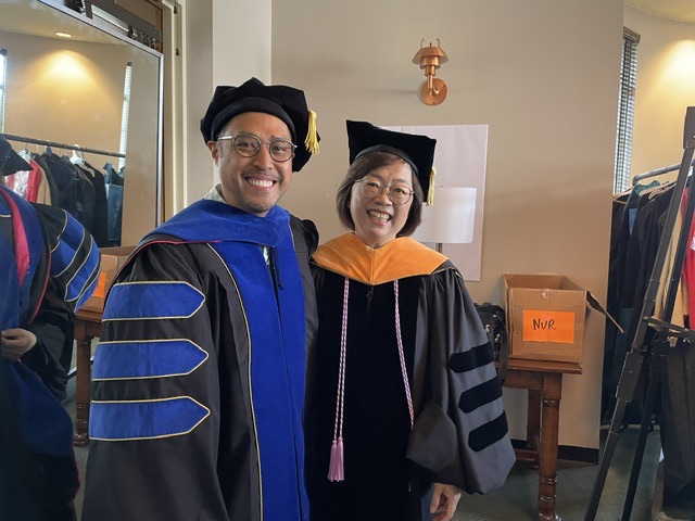 Celebrating at the 2023 commencement.