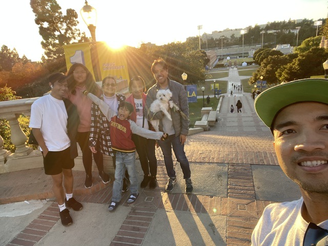 With family at UCLA.