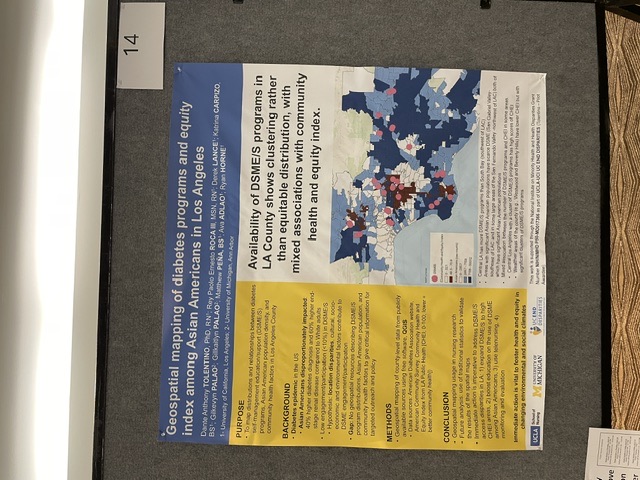 Dr. Tolentino's poster on geospatial mapping of diabetes programs.