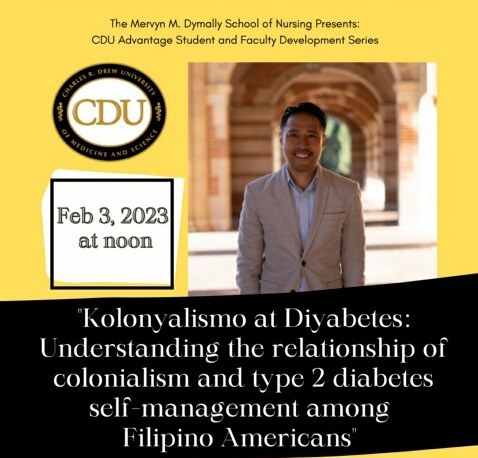 Dr. Tolentino presenting online for Charles Drew University on colonialism and diabetes