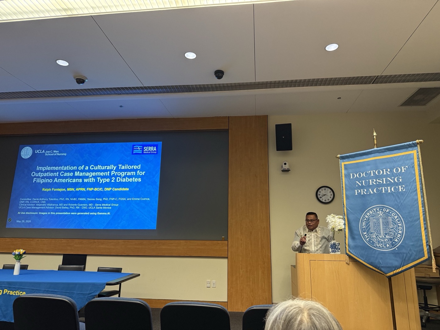 Ralph Fontejon presents his DNP project.